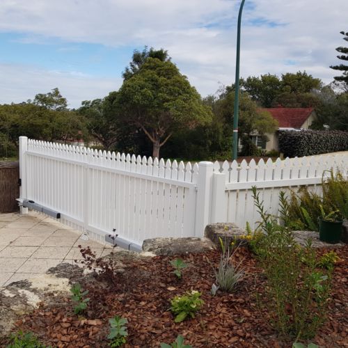 Newly Installed outward opening Double Swing Gate - Timber Picket Design